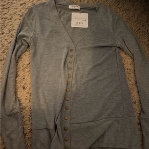 Gray Button-Up Sweater